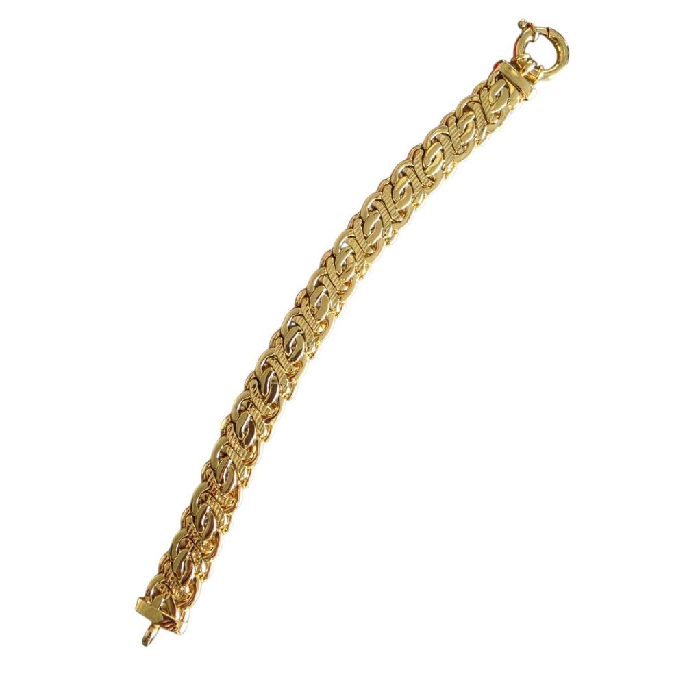 ROMANZA ITALY Byzantine Woven Chain Bracelet 8.25 In Gold Plated Over Bronze - Picture 6 of 9